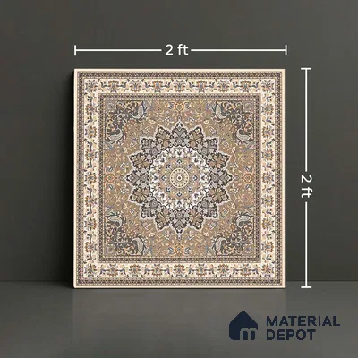 Moroccan Wall & Floor Tile TL 07382 Festival Rocker 2 ft x 2 ft Matte Finish Vitrified Tile - 9 mm | Suitable For Kitchen, Bedroom, Dining Area | Please Expect a Slight Variation of Pattern | Random Designs