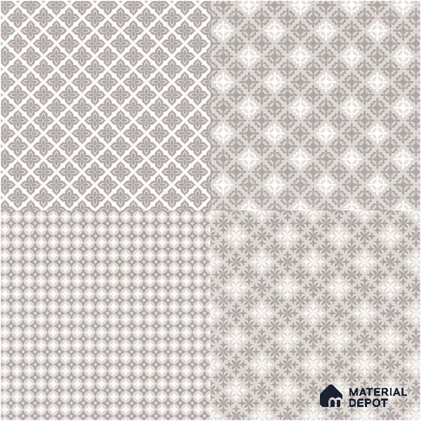 Moroccan Wall & Floor Tile TL 07381 Bani 2 ft x 2 ft Matte Finish Vitrified Tile - 9 mm | Suitable For Kitchen, Bathroom, Dining Area | Please Expect a Slight Variation of Pattern | Random Designs