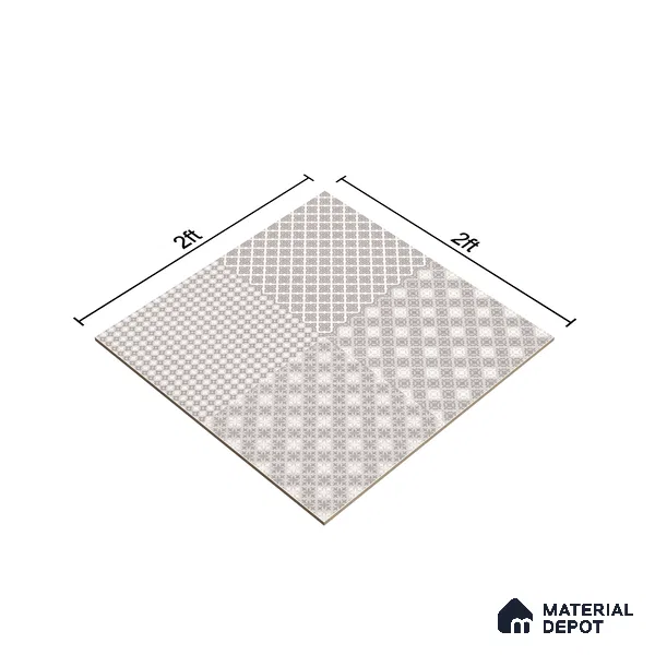 Moroccan Wall & Floor Tile TL 07381 Bani 2 ft x 2 ft Matte Finish Vitrified Tile - 9 mm | Suitable For Kitchen, Bathroom, Dining Area | Please Expect a Slight Variation of Pattern | Random Designs