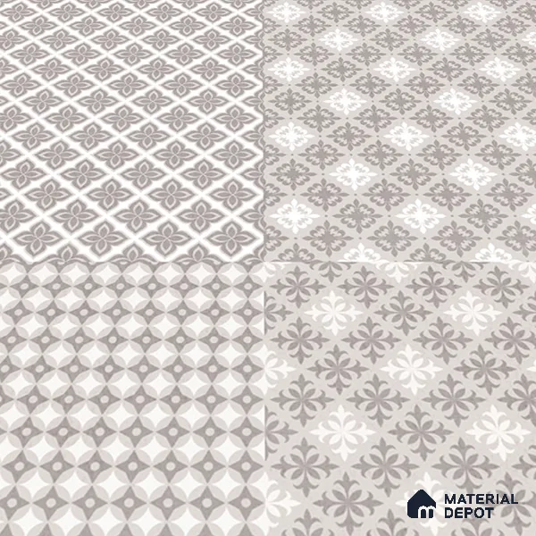 Moroccan Wall & Floor Tile TL 07381 Bani 2 ft x 2 ft Matte Finish Vitrified Tile - 9 mm | Suitable For Kitchen, Bathroom, Dining Area | Please Expect a Slight Variation of Pattern | Random Designs
