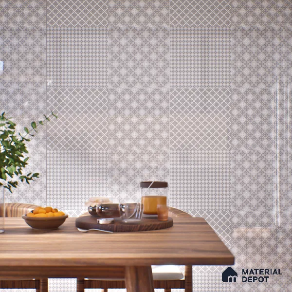 Moroccan Wall & Floor Tile TL 07381 Bani 2 ft x 2 ft Matte Finish Vitrified Tile - 9 mm | Suitable For Kitchen, Bathroom, Dining Area | Please Expect a Slight Variation of Pattern | Random Designs