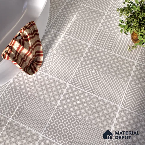 Moroccan Wall & Floor Tile TL 07381 Bani 2 ft x 2 ft Matte Finish Vitrified Tile - 9 mm | Suitable For Kitchen, Bathroom, Dining Area | Please Expect a Slight Variation of Pattern | Random Designs