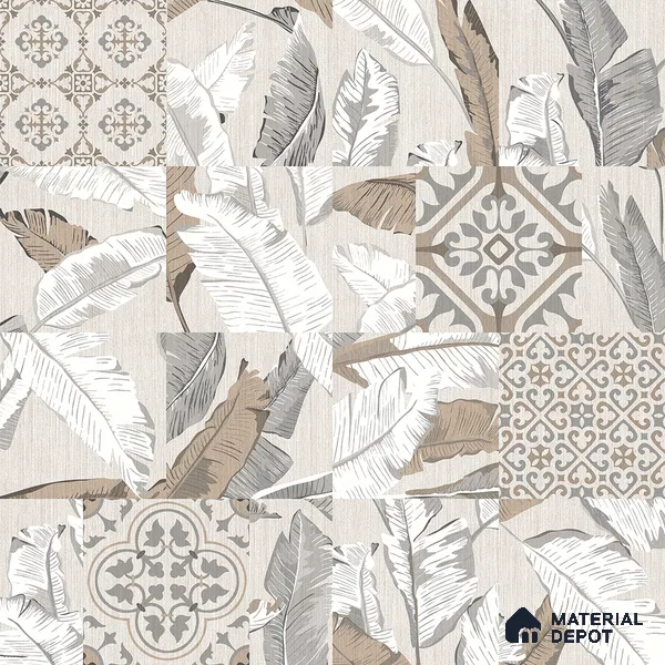 Moroccan Wall & Floor Tile TL 07423 Dali Bianco 2 ft x 2 ft Matte Finish Vitrified Tile - 9 mm | Suitable For living Room, Bedroom, Bathroom | Please Expect a Slight Variation of Pattern (Sample)