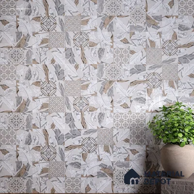Moroccan Wall & Floor Tile TL 07423 Dali Bianco 2 ft x 2 ft Matte Finish Vitrified Tile - 9 mm | Suitable For living Room, Bedroom, Bathroom | Please Expect a Slight Variation of Pattern (Sample)