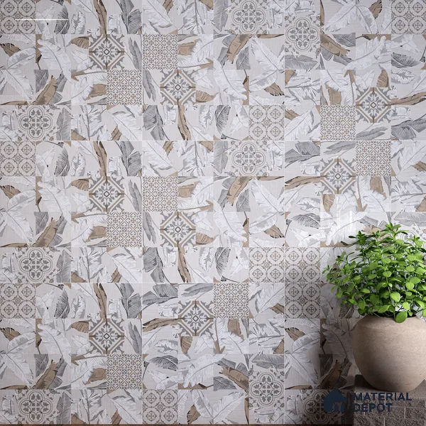 Moroccan Wall & Floor Tile TL 07423 Dali Bianco 2 ft x 2 ft Matte Finish Vitrified Tile - 9 mm | Suitable For living Room, Bedroom, Bathroom | Please Expect a Slight Variation of Pattern (Sample)
