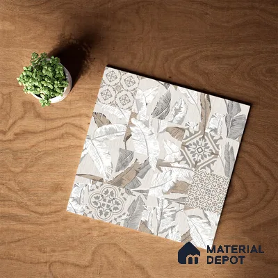 Moroccan Wall & Floor Tile TL 07423 Dali Bianco 2 ft x 2 ft Matte Finish Vitrified Tile - 9 mm | Suitable For living Room, Bedroom, Bathroom | Please Expect a Slight Variation of Pattern (Sample)