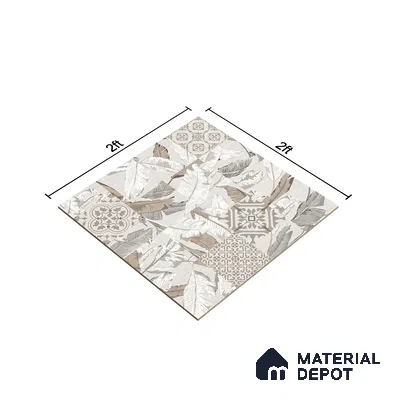 Moroccan Wall & Floor Tile TL 07423 Dali Bianco 2 ft x 2 ft Matte Finish Vitrified Tile - 9 mm | Suitable For living Room, Bedroom, Bathroom | Please Expect a Slight Variation of Pattern (Sample)