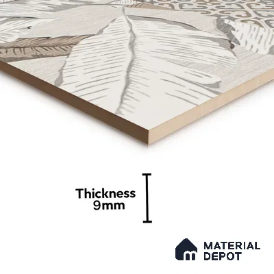 Moroccan Wall & Floor Tile TL 07423 Dali Bianco 2 ft x 2 ft Matte Finish Vitrified Tile - 9 mm | Suitable For living Room, Bedroom, Bathroom | Please Expect a Slight Variation of Pattern (Sample)
