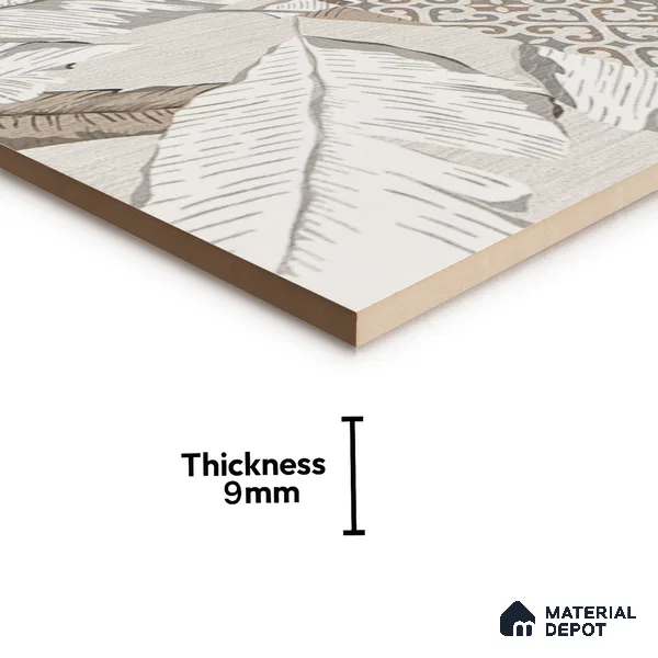 Moroccan Wall & Floor Tile TL 07423 Dali Bianco 2 ft x 2 ft Matte Finish Vitrified Tile - 9 mm | Suitable For living Room, Bedroom, Bathroom | Please Expect a Slight Variation of Pattern (Sample)