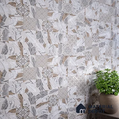 Moroccan Wall & Floor Tile TL 07423 Dali Bianco 2 ft x 2 ft Matte Finish Vitrified Tile - 9 mm | Suitable For living Room, Bedroom, Bathroom | Please Expect a Slight Variation of Pattern (Sample)