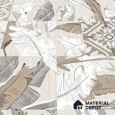 Moroccan Wall & Floor Tile TL 07423 Dali Bianco 2 ft x 2 ft Matte Finish Vitrified Tile - 9 mm | Suitable For living Room, Bedroom, Bathroom | Please Expect a Slight Variation of Pattern (Sample)