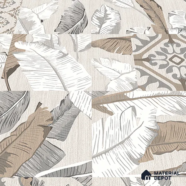 Moroccan Wall & Floor Tile TL 07423 Dali Bianco 2 ft x 2 ft Matte Finish Vitrified Tile - 9 mm | Suitable For living Room, Bedroom, Bathroom | Please Expect a Slight Variation of Pattern (Sample)