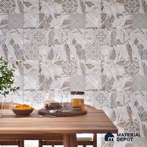 Moroccan Wall & Floor Tile TL 07423 Dali Bianco 2 ft x 2 ft Matte Finish Vitrified Tile - 9 mm | Suitable For Balcony, Accent/Feature Wall, Dining Area | Please Expect a Slight Variation of Pattern | Random Designs
