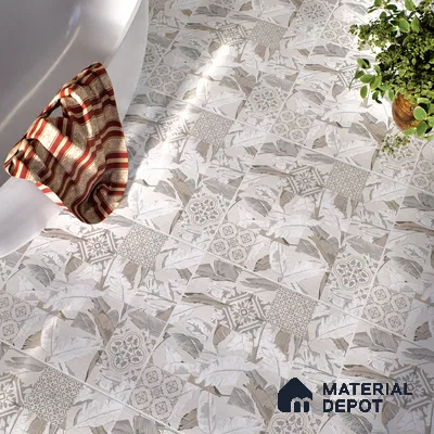 Moroccan Wall & Floor Tile TL 07423 Dali Bianco 2 ft x 2 ft Matte Finish Vitrified Tile - 9 mm | Suitable For living Room, Bedroom, Bathroom | Please Expect a Slight Variation of Pattern (Sample)