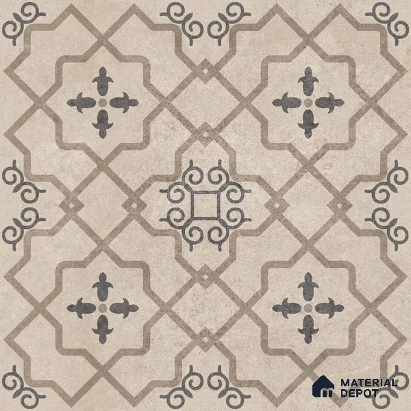 Moroccan Wall & Floor Tile TL 07425 Elude 2 ft x 2 ft Matte Finish Vitrified Tile - 9 mm | Suitable For living Room, Bedroom, Bathroom | Please Expect a Slight Variation of Pattern