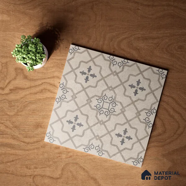 Moroccan Wall & Floor Tile TL 07425 Elude 2 ft x 2 ft Matte Finish Vitrified Tile - 9 mm | Suitable For living Room, Bedroom, Bathroom | Please Expect a Slight Variation of Pattern