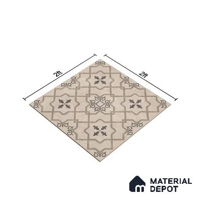 Moroccan Wall & Floor Tile TL 07425 Elude 2 ft x 2 ft Matte Finish Vitrified Tile - 9 mm | Suitable For living Room, Bedroom, Bathroom | Please Expect a Slight Variation of Pattern