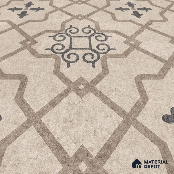 Moroccan Wall & Floor Tile TL 07425 Elude 2 ft x 2 ft Matte Finish Vitrified Tile - 9 mm | Suitable For living Room, Bedroom, Bathroom | Please Expect a Slight Variation of Pattern