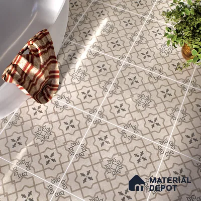 Moroccan Wall & Floor Tile TL 07425 Elude 2 ft x 2 ft Matte Finish Vitrified Tile - 9 mm | Suitable For living Room, Bedroom, Bathroom | Please Expect a Slight Variation of Pattern