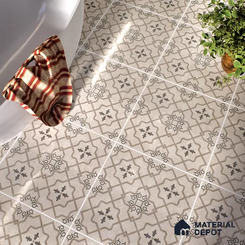 Moroccan Wall & Floor Tile TL 07425 Elude 2 ft x 2 ft Matte Finish Vitrified Tile - 9 mm | Suitable For Kitchen, Balcony, Dining Area | Please Expect a Slight Variation of Pattern | Random Designs