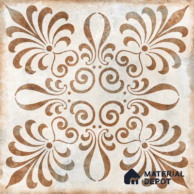 Moroccan Wall & Floor Tile TL 07420 Gemer Brown 2 ft x 2 ft Glossy Finish Vitrified Tile - 9 mm | Suitable For living Room, Bedroom, Bathroom | Please Expect a Slight Variation of Pattern