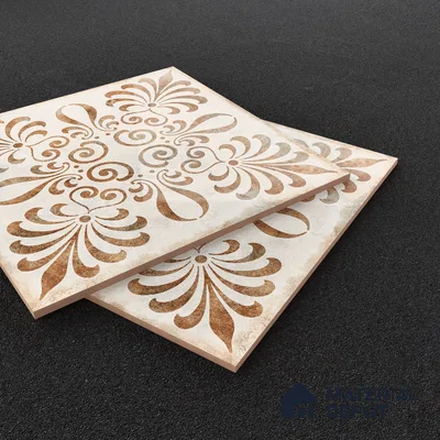 Moroccan Wall & Floor Tile TL 07420 Gemer Brown 2 ft x 2 ft Glossy Finish Vitrified Tile - 9 mm | Suitable For living Room, Bedroom, Bathroom | Please Expect a Slight Variation of Pattern