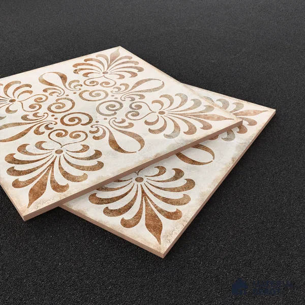 Moroccan Wall & Floor Tile TL 07420 Gemer Brown 2 ft x 2 ft Glossy Finish Vitrified Tile - 9 mm | Suitable For living Room, Bedroom, Bathroom | Please Expect a Slight Variation of Pattern