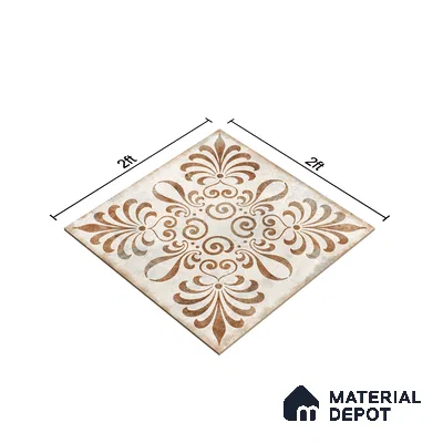 Moroccan Wall & Floor Tile TL 07420 Gemer Brown 2 ft x 2 ft Glossy Finish Vitrified Tile - 9 mm | Suitable For living Room, Bedroom, Bathroom | Please Expect a Slight Variation of Pattern