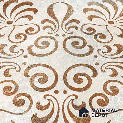 Moroccan Wall & Floor Tile TL 07420 Gemer Brown 2 ft x 2 ft Glossy Finish Vitrified Tile - 9 mm | Suitable For living Room, Bedroom, Bathroom | Please Expect a Slight Variation of Pattern