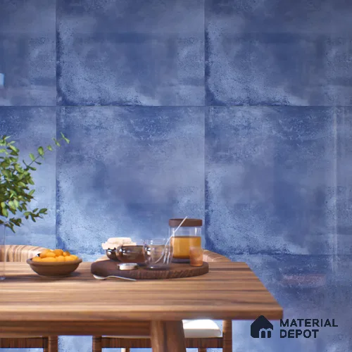 Cement Wall & Floor Tile TL 07414 Vint Azul 2 ft x 2 ft Matte Finish Vitrified Tile - 9 mm | Suitable For living Room, Bedroom, Bathroom | Random Designs