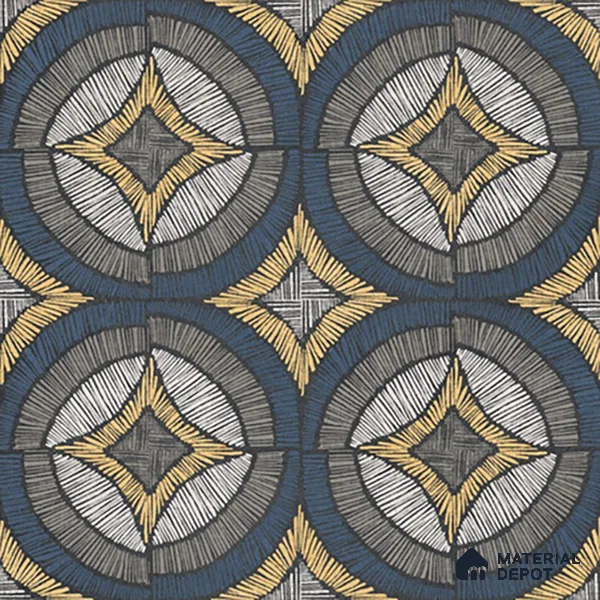 Moroccan Wall & Floor Tile TL 07259 Trend Black Decor 5002 200 mm x 200 mm Matte Finish Vitrified Tile - 8 mm | 4 Random Design | Suitable For Kitchen, Bathroom, Balcony | Please Expect a Slight Variation of Pattern