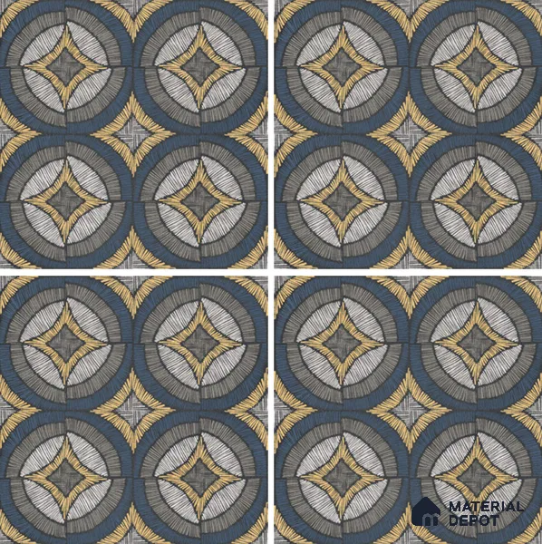 Moroccan Wall & Floor Tile TL 07259 Trend Black Decor 5002 200 mm x 200 mm Matte Finish Vitrified Tile - 8 mm | 4 Random Design | Suitable For Kitchen, Bathroom, Balcony | Please Expect a Slight Variation of Pattern
