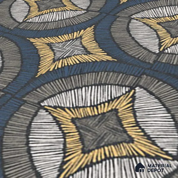 Moroccan Wall & Floor Tile TL 07259 Trend Black Decor 5002 200 mm x 200 mm Matte Finish Vitrified Tile - 8 mm | 4 Random Design | Suitable For Kitchen, Bathroom, Balcony | Please Expect a Slight Variation of Pattern