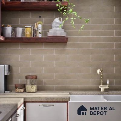 Subway Wall Tile TL 07370 B Trend Harvest 300 mm x 75 mm Matte Finish Vitrified Tile - 8.5 mm | 4 Random Design | Suitable For Bathroom, Kitchen Backsplash (Sample)