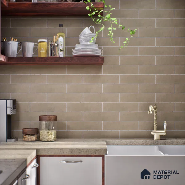 Subway Wall Tile TL 07370 B Trend Harvest 300 mm x 75 mm Matte Finish Vitrified Tile - 8.5 mm | 4 Random Design | Suitable For Bathroom, Kitchen Backsplash (Sample)