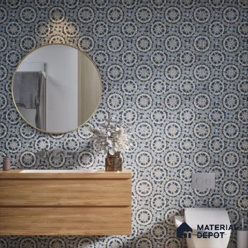 Moroccan Wall & Floor Tile TL 07262 Trend Concrete Decor 5013 200 mm x 200 mm Matte Finish Vitrified Tile - 8 mm | 4 Random Design | Suitable For living Room, Bedroom, Kitchen | Please Expect a Slight Variation of Pattern