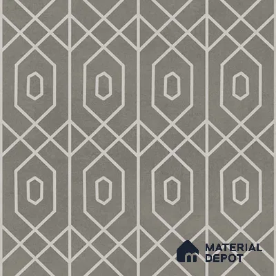 Moroccan Wall & Floor Tile TL 07275 Trend Moon Grey Decor 7001 200 mm x 200 mm Matte Finish Vitrified Tile - 8 mm | 4 Random Design | Suitable For living Room, Bedroom, Kitchen | Please Expect a Slight Variation of Pattern (Sample)