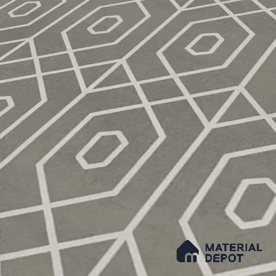 Moroccan Wall & Floor Tile TL 07275 Trend Moon Grey Decor 7001 200 mm x 200 mm Matte Finish Vitrified Tile - 8 mm | 4 Random Design | Suitable For living Room, Bedroom, Kitchen | Please Expect a Slight Variation of Pattern (Sample)