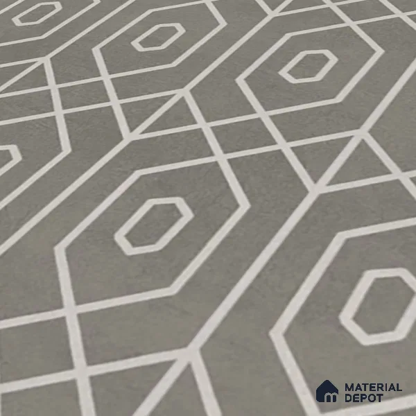 Moroccan Wall & Floor Tile TL 07275 Trend Moon Grey Decor 7001 200 mm x 200 mm Matte Finish Vitrified Tile - 8 mm | 4 Random Design | Suitable For living Room, Bedroom, Kitchen | Please Expect a Slight Variation of Pattern (Sample)