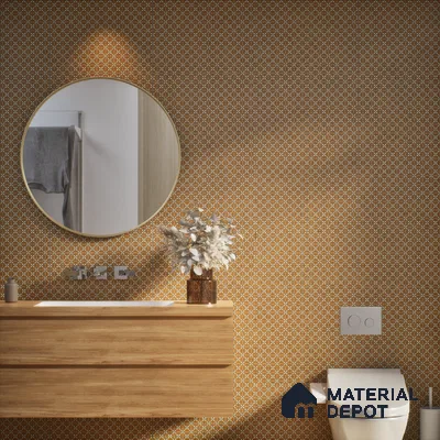 Moroccan Wall & Floor Tile TL 07278 Trend Sark Decor 5017 200 mm x 200 mm Matte Finish Vitrified Tile - 8 mm | 4 Random Design | Suitable For living Room, Bedroom, Kitchen | Please Expect a Slight Variation of Pattern (Sample)