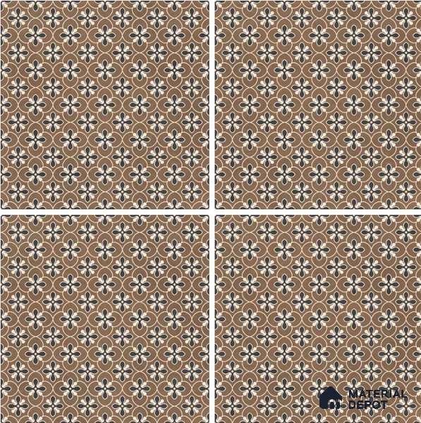 Moroccan Wall & Floor Tile TL 07278 Trend Sark Decor 5017 200 mm x 200 mm Matte Finish Vitrified Tile - 8 mm | 4 Random Design | Suitable For living Room, Bedroom, Kitchen | Please Expect a Slight Variation of Pattern (Sample)