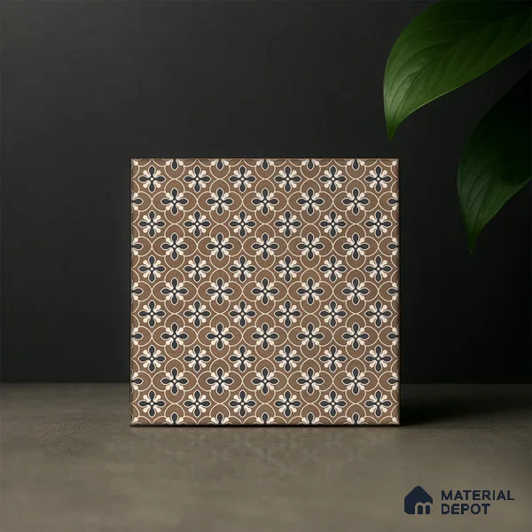 Moroccan Wall & Floor Tile TL 07278 Trend Sark Decor 5017 200 mm x 200 mm Matte Finish Vitrified Tile - 8 mm | 4 Random Design | Suitable For living Room, Bedroom, Kitchen | Please Expect a Slight Variation of Pattern (Sample)