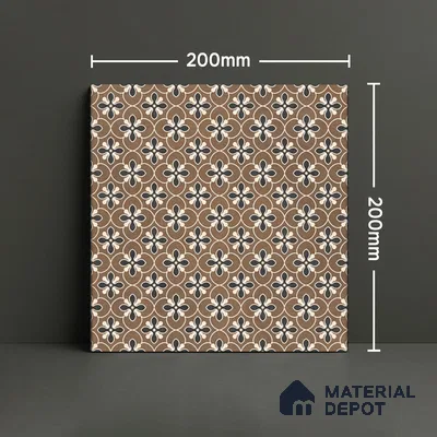 Moroccan Wall & Floor Tile TL 07278 Trend Sark Decor 5017 200 mm x 200 mm Matte Finish Vitrified Tile - 8 mm | 4 Random Design | Suitable For living Room, Bedroom, Kitchen | Please Expect a Slight Variation of Pattern (Sample)
