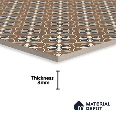 Moroccan Wall & Floor Tile TL 07278 Trend Sark Decor 5017 200 mm x 200 mm Matte Finish Vitrified Tile - 8 mm | 4 Random Design | Suitable For living Room, Bedroom, Kitchen | Please Expect a Slight Variation of Pattern (Sample)
