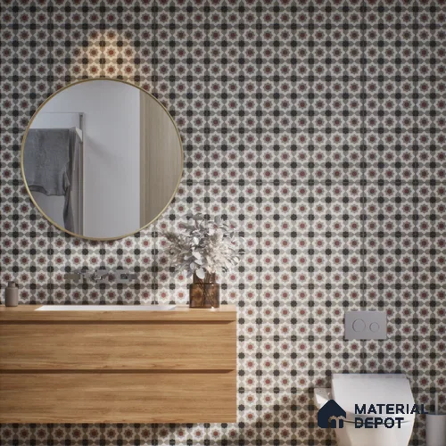Moroccan Wall & Floor Tile TL 07277 Trend Sand Decor 5016 200 mm x 200 mm Matte Finish Vitrified Tile - 8 mm | 4 Random Design | Suitable For living Room, Bedroom, Kitchen | Please Expect a Slight Variation of Pattern