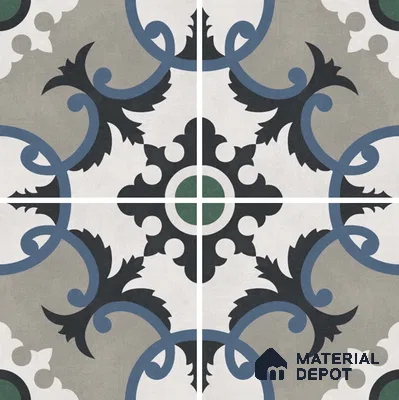 Moroccan Wall & Floor Tile TL 07276 Trend Sand Decor 5015 200 mm x 200 mm Matte Finish Vitrified Tile - 8 mm | 4 Random Design | Suitable For Kitchen, Bathroom, Balcony | Please Expect a Slight Variation of Pattern