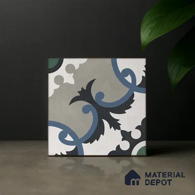 Moroccan Wall & Floor Tile TL 07276 Trend Sand Decor 5015 200 mm x 200 mm Matte Finish Vitrified Tile - 8 mm | 4 Random Design | Suitable For Kitchen, Bathroom, Balcony | Please Expect a Slight Variation of Pattern