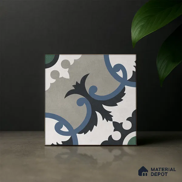 Moroccan Wall & Floor Tile TL 07276 Trend Sand Decor 5015 200 mm x 200 mm Matte Finish Vitrified Tile - 8 mm | 4 Random Design | Suitable For Kitchen, Bathroom, Balcony | Please Expect a Slight Variation of Pattern