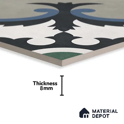 Moroccan Wall & Floor Tile TL 07276 Trend Sand Decor 5015 200 mm x 200 mm Matte Finish Vitrified Tile - 8 mm | 4 Random Design | Suitable For Kitchen, Bathroom, Balcony | Please Expect a Slight Variation of Pattern
