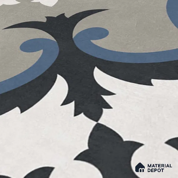 Moroccan Wall & Floor Tile TL 07276 Trend Sand Decor 5015 200 mm x 200 mm Matte Finish Vitrified Tile - 8 mm | 4 Random Design | Suitable For Kitchen, Bathroom, Balcony | Please Expect a Slight Variation of Pattern